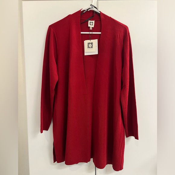 Anne Klein Sweaters - Anne Klein Vibrant Titian Red Cardigan Sz L